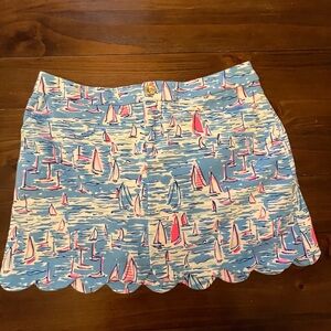 Lilly Pulitzer Nautical Print Mini Skirt in Blue and Pink
